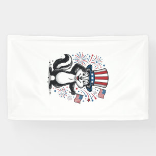 Patriotisches Stinktier Vintage-Feuerwerk Grafik-S Banner