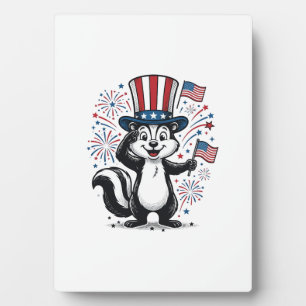 Patriotisches Stinktier Vintage-Feuerwerk Grafik-S Fotoplatte