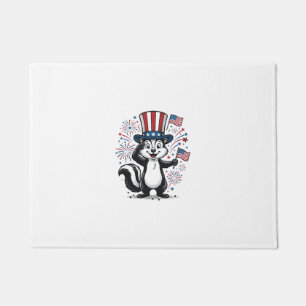 Patriotisches Stinktier Vintage-Feuerwerk Grafik-S Fußmatte