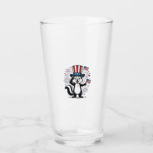Patriotisches Stinktier Vintage-Feuerwerk Grafik-S Glas