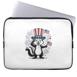 Patriotisches Stinktier Vintage-Feuerwerk Grafik-S Laptopschutzhülle