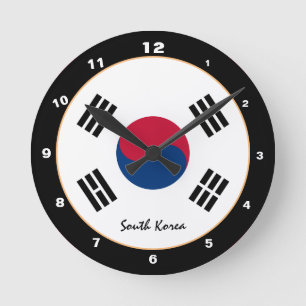 Patriotisches Südkorea, Korea-Flagge Zuhause / Des Runde Wanduhr
