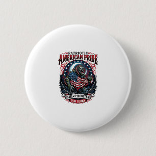 Patriotisches Sumpfmonster Old Glory Horror Monste Button