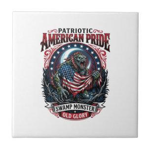 Patriotisches Sumpfmonster Old Glory Horror Monste Fliese