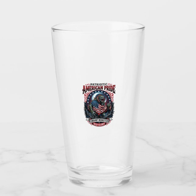 Patriotisches Sumpfmonster Old Glory Horror Monste Glas (Vorderseite)