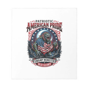 Patriotisches Sumpfmonster Old Glory Horror Monste Notizblock