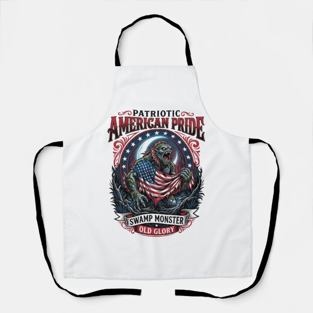 Patriotisches Sumpfmonster Old Glory Horror Monste Schürze (Vorderseite)