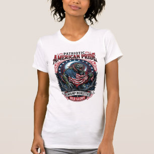 Patriotisches Sumpfmonster Old Glory Horror Monste T-Shirt