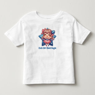 Patriotisches Süßes – Baby-Weißkopfseeadler mit Sc Kleinkind T-shirt