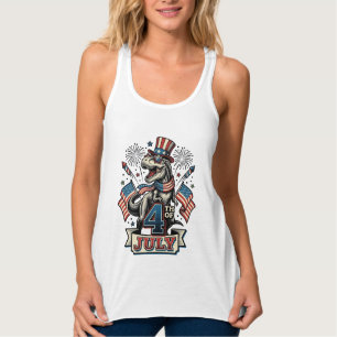 Patriotisches T-Rex 4. Juli Vintage-Shirt-Design_1 Tank Top