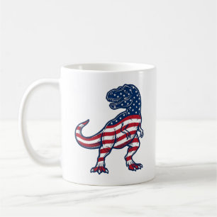 Patriotisches T-Rex American Flag Dinosaur Design_ Kaffeetasse