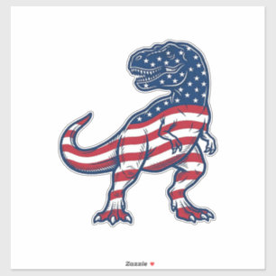Patriotisches T-Rex Amerikanische Flagge Dinosauri Aufkleber