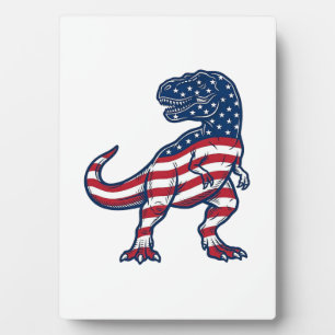 Patriotisches T-Rex Amerikanische Flagge Dinosauri Fotoplatte