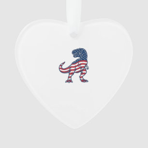 Patriotisches T-Rex Amerikanische Flagge Dinosauri Ornament