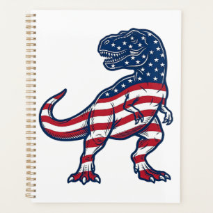 Patriotisches T-Rex Amerikanische Flagge Dinosauri Planer