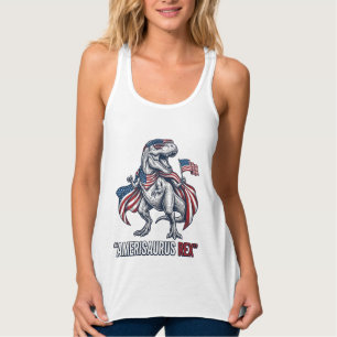Patriotisches T-Rex Amerisaurus Rex Weißes Shirt D