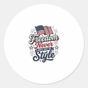 Patriotisches T-Shirt Freiheit verliert nie den St Runder Aufkleber