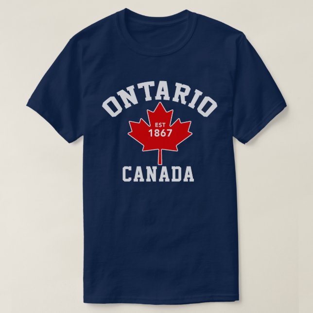 Patriotisches T-Shirt Ontarios Kanada Est.1867 (Design vorne)
