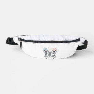 Patriotisches tanzendes Skelett-Feuerwerk Vintage- Bauchtasche