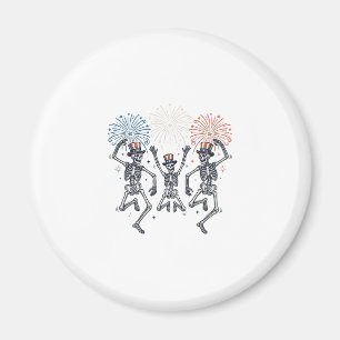 Patriotisches tanzendes Skelett-Feuerwerk Vintage- Magnet