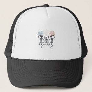 Patriotisches Tanzendes Skelett Feuerwerk Vintage- Truckerkappe