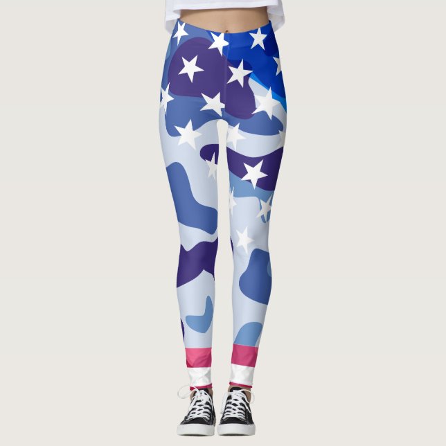 Patriotisches Tarnmuster Leggings (Vorderseite)
