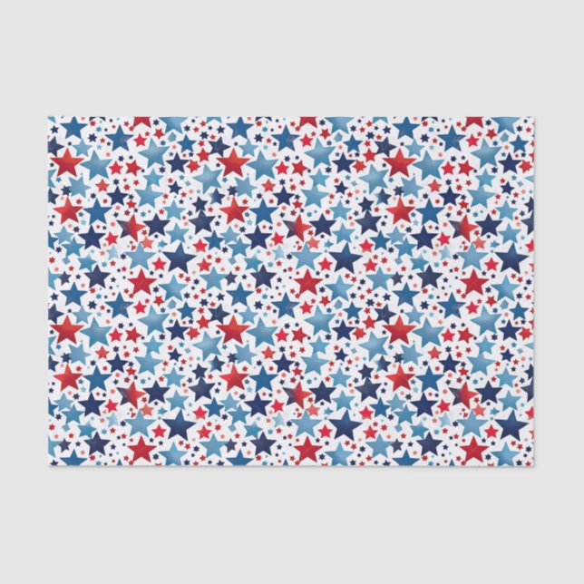 Patriotisches Tissue-Papier mit roten und blauen S Seidenpapier (Vorderseite)