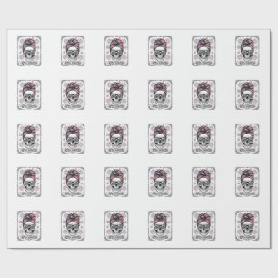 Patriotisches Totenkopf-Feuerwerk Vintage-Stich-Sh Geschenkpapier