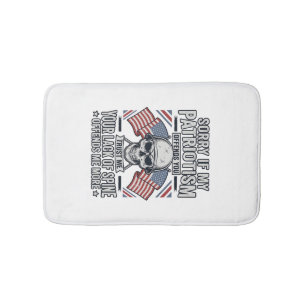 Patriotisches Totenkopf-Vintage-Stich-Zitat-Vektor Badematte