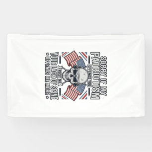 Patriotisches Totenkopf-Vintage-Stich-Zitat-Vektor Banner