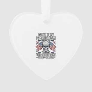 Patriotisches Totenkopf-Vintage-Stich-Zitat-Vektor Ornament