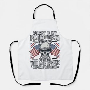 Patriotisches Totenkopf-Vintage-Stich-Zitat-Vektor Schürze