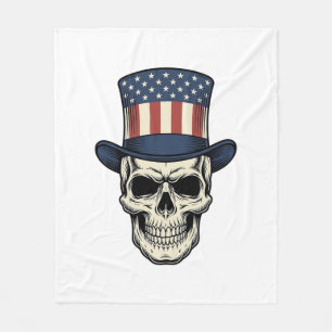 Patriotisches Totenkopf-Vintage-Stickerei-Shirt-De Fleecedecke