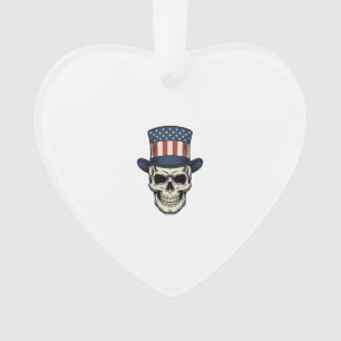 Patriotisches Totenkopf-Vintage-Stickerei-Shirt-De Ornament
