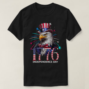 Patriotisches Unabhängigkeitstag 1776 Adler-Feuerw T-Shirt