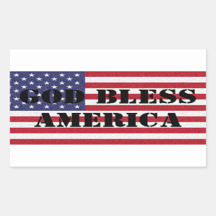 Patriotisches und kraftvolles Gott segne Amerika Rechteckiger Aufkleber