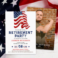Patriotisches US-Flagge-Foto-Porträt-Ruhestandsfei
