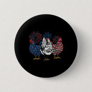 Patriotisches US-Hühnchen 4. Juli Unabhängigkeitst Button