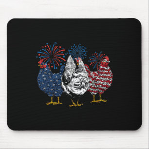Patriotisches US-Hühnchen 4. Juli Unabhängigkeitst Mousepad