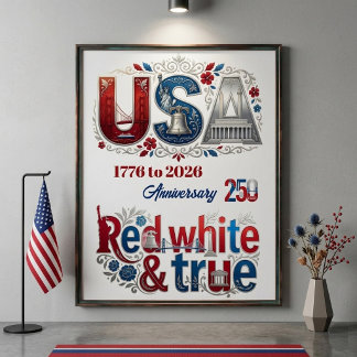 Patriotisches USA 250-Jahr-Jubiläum Amerikanischer Poster