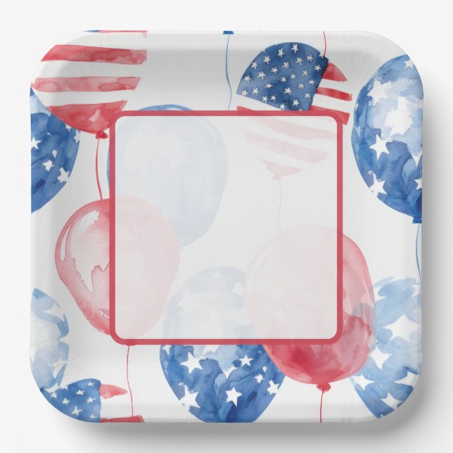 Patriotisches USA 4. Juli Pappteller (Vorderseite)