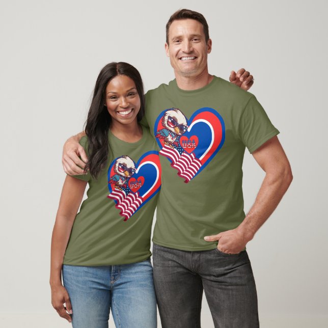 patriotisches USA-Adler-T-Shirt T-Shirt (Unisex)