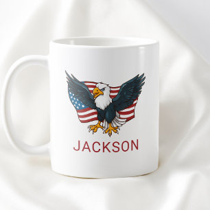 Patriotisches USA-Amerikanische Flagge Adler Kinde Kaffeetasse