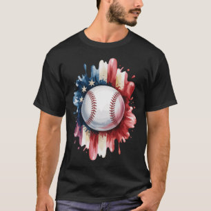 Patriotisches USA-Baseball Amerikanische Flagge Vi T-Shirt