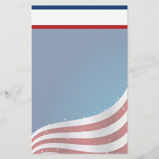 Patriotisches USA-Briefpapier mit Briefkopf Briefpapier (Vorderseite)