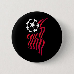 Patriotisches USA-Flagge-Fußballliebhaber für Frau Button