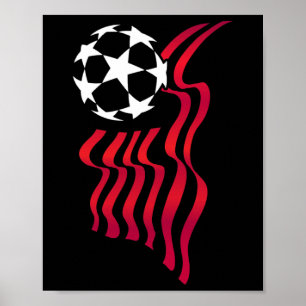 Patriotisches USA-Flagge-Fußballliebhaber für Frau Poster