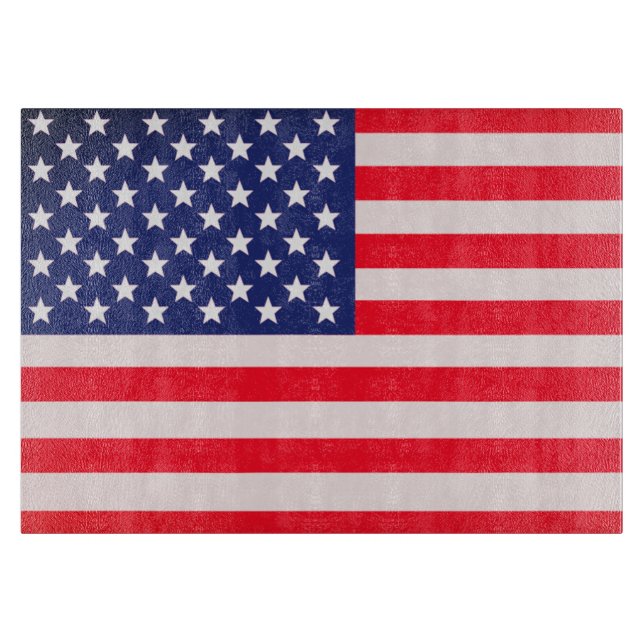 Patriotisches-USA-Flagge-Glas-Schneidbrett – Ameri Schneidebrett (Vorderseite)