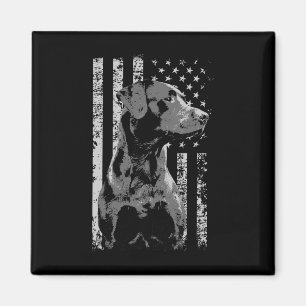 Patriotisches USA-Flagge Schwarz Labrador-Geschenk Magnet