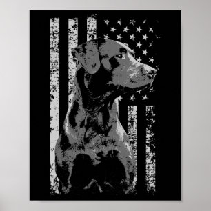Patriotisches USA-Flagge Schwarz Labrador Geschenk Poster